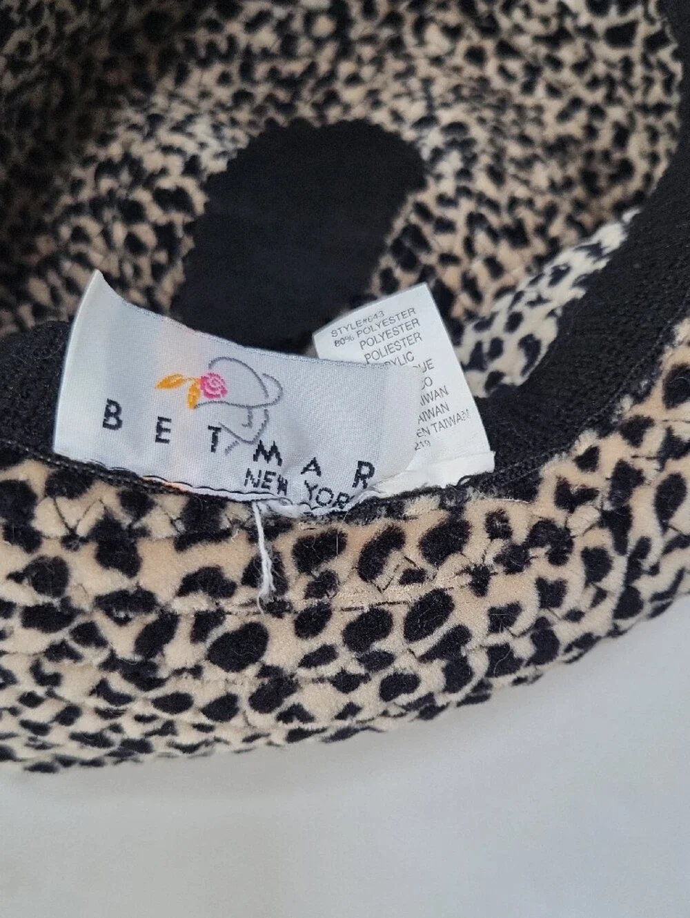 Women's Leopard Print Bucket Hat -  Beige Black